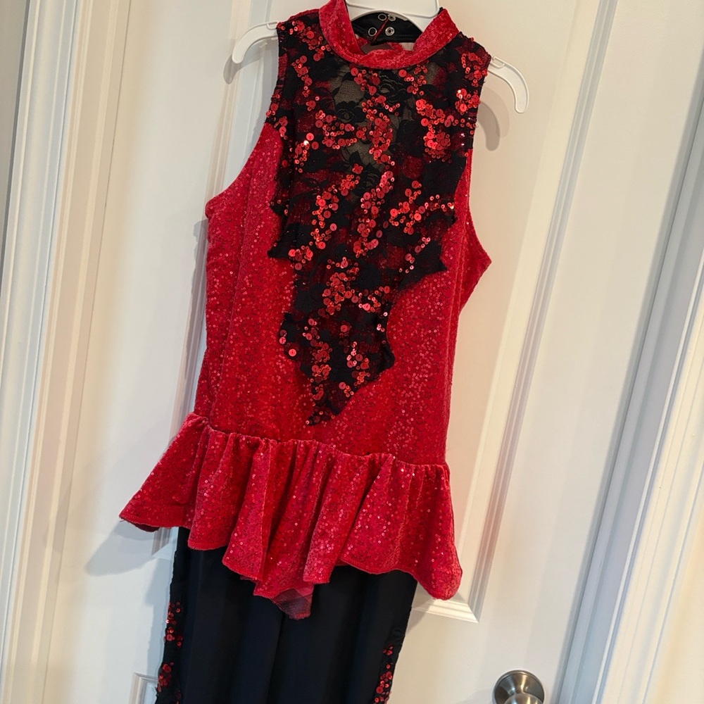 Weissman Dance Red Sequin dance costume